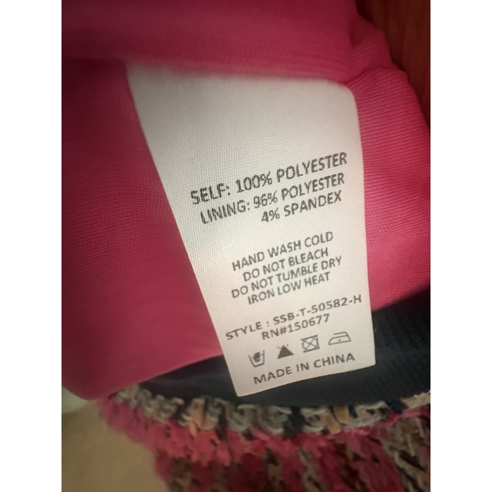 Women's NWT LUREX TWEED RIB CONTRAST Top sz small -pink & blue - Picture 6 of 10